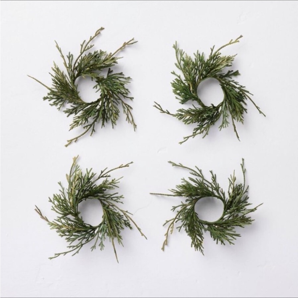 Set of 4 Faux Cypress Sprig Napkin Rings - Hearth & Hand Magnolia